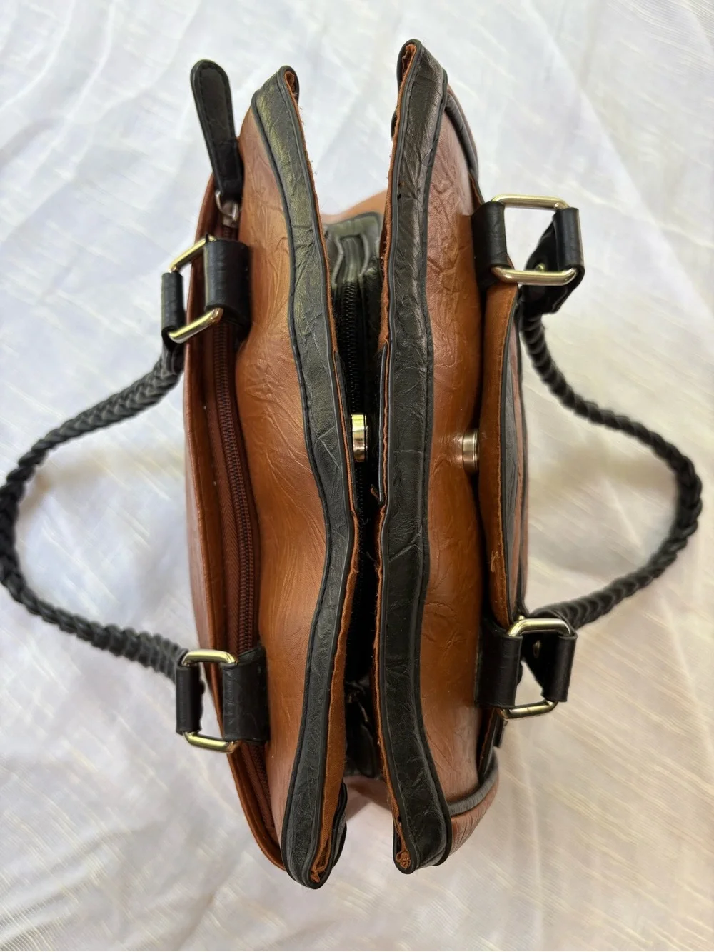 VISM NcSTAR Brown Black Braided Concealed Carry Tote Handbag BWF003